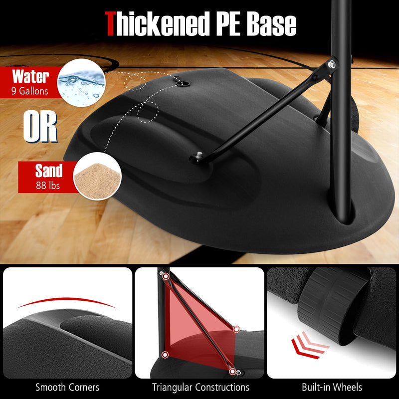 Load image into Gallery viewer, Goplus Portable Basketball Hoop Outdoor, 5.5-7.5 FT Basketball Goal with 5 Adjustable Height