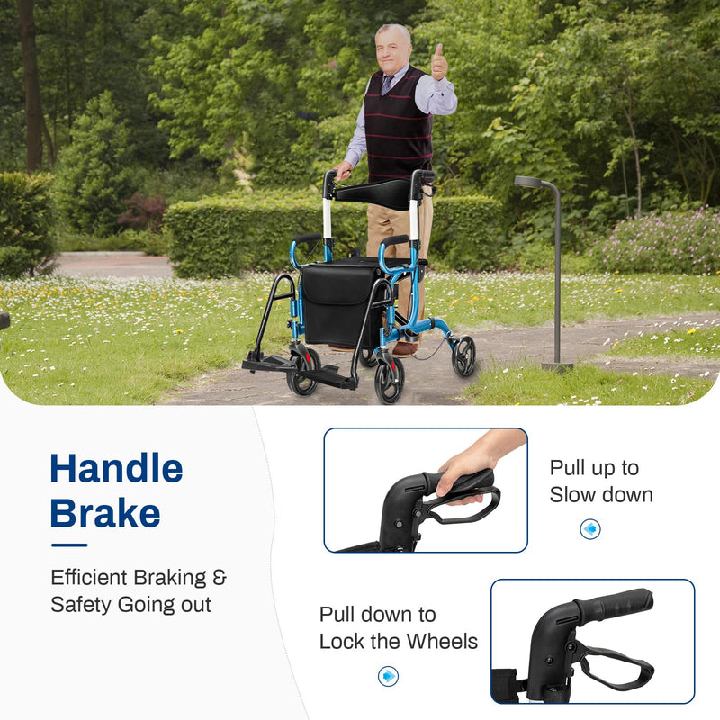 Load image into Gallery viewer, 2 in 1 Rollator Walker for Seniors, Medical Walker with Seat - Goplus