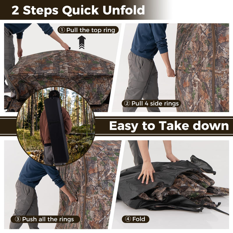 Load image into Gallery viewer, Goplus 360 Degree One-Way See-Through Hunting Blind, Camouflage Hunting Tent w/Full-Open Door, Carrying Bag