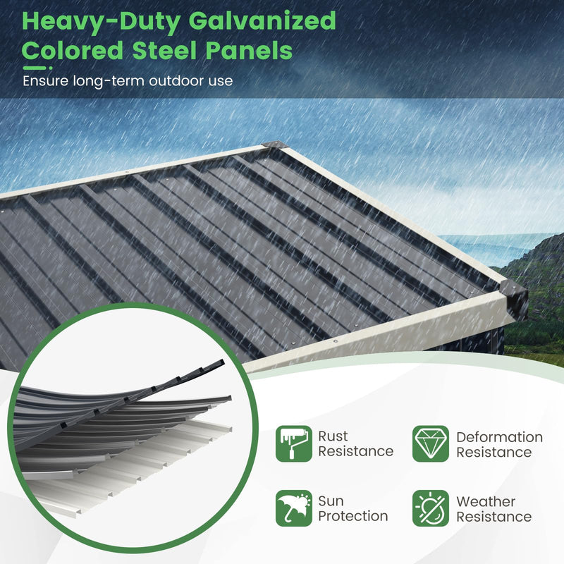 Load image into Gallery viewer, Goplus 4 x 3 FT Metal Outdoor Storage Shed, Snap-on Structures for Efficient Assembly, All-Weather Color Steel Utility Storage House