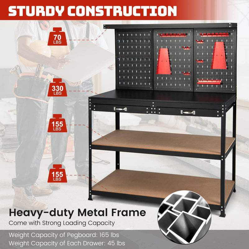 Load image into Gallery viewer, Goplus Work Bench with Pegboard