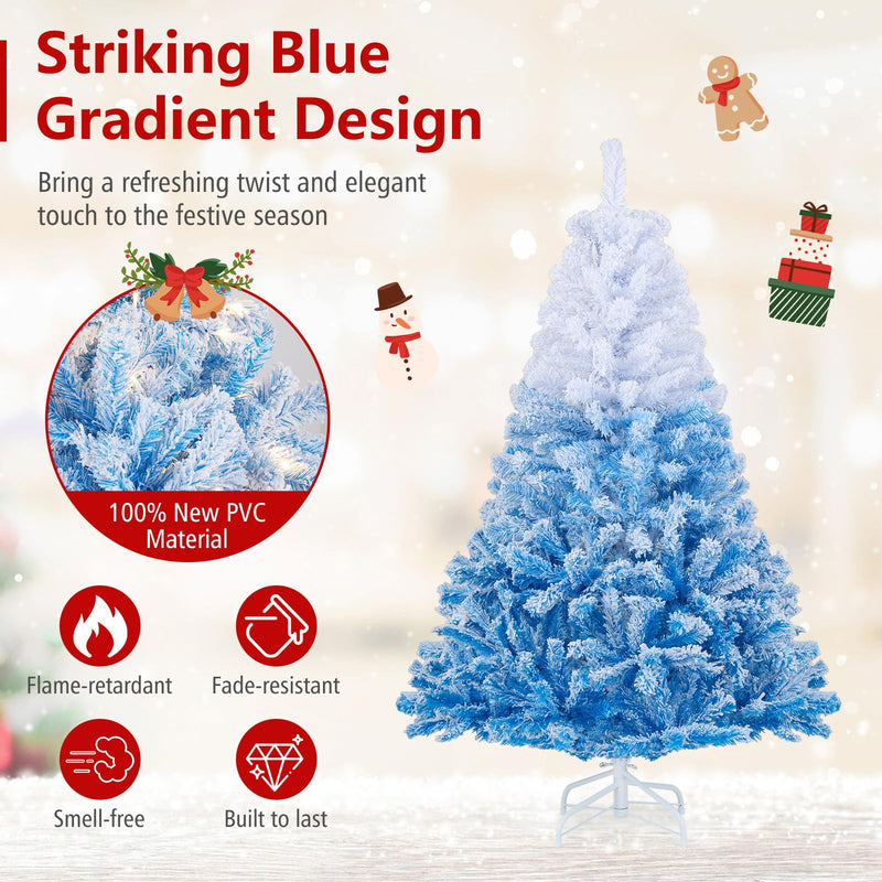 Load image into Gallery viewer, Goplus Pre-Lit Snow Flocked Christmas Tree | Artificial Hinged Xmas Full Tree