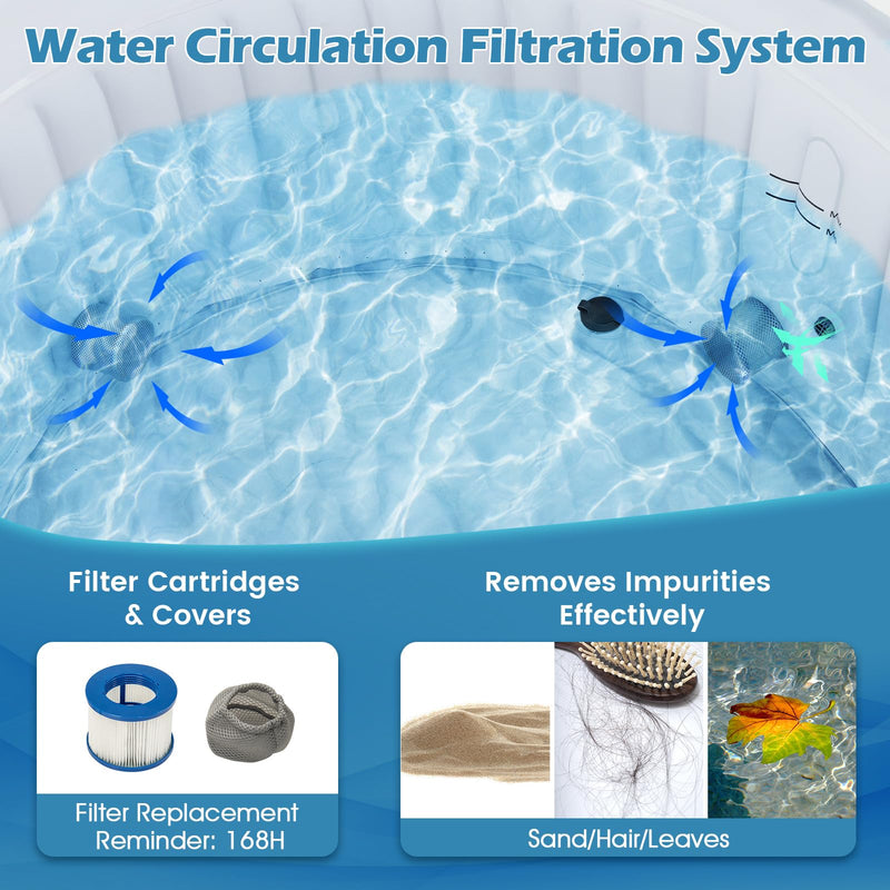 Load image into Gallery viewer, Goplus Inflatable Hot Tub SPA Person Portable Pool Hottub with 130 Air Jets