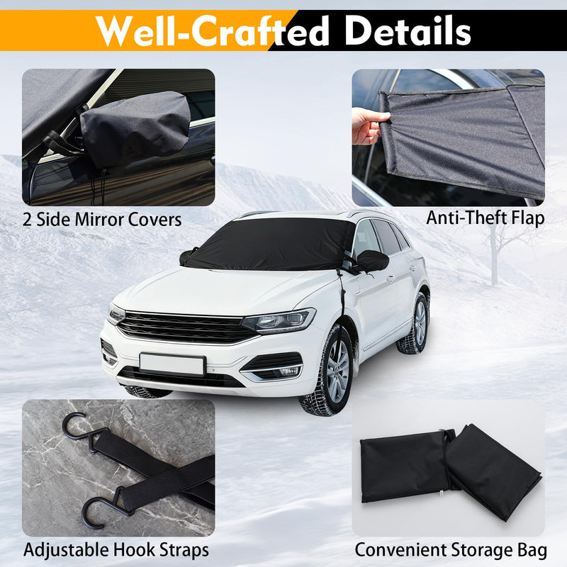 Load image into Gallery viewer, Goplus Car Windshield Snow Cover Set, Heavy Duty 600D Oxford Fabric Front & Rear Ice Frost Protectors