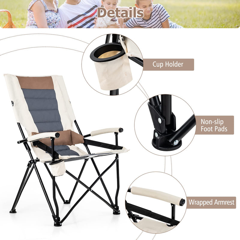 Load image into Gallery viewer, Goplus Camping Chairs, Portable Lumbar Back Beach Chair, Folding Chair for Outside, Fishing, Hiking, Picnic