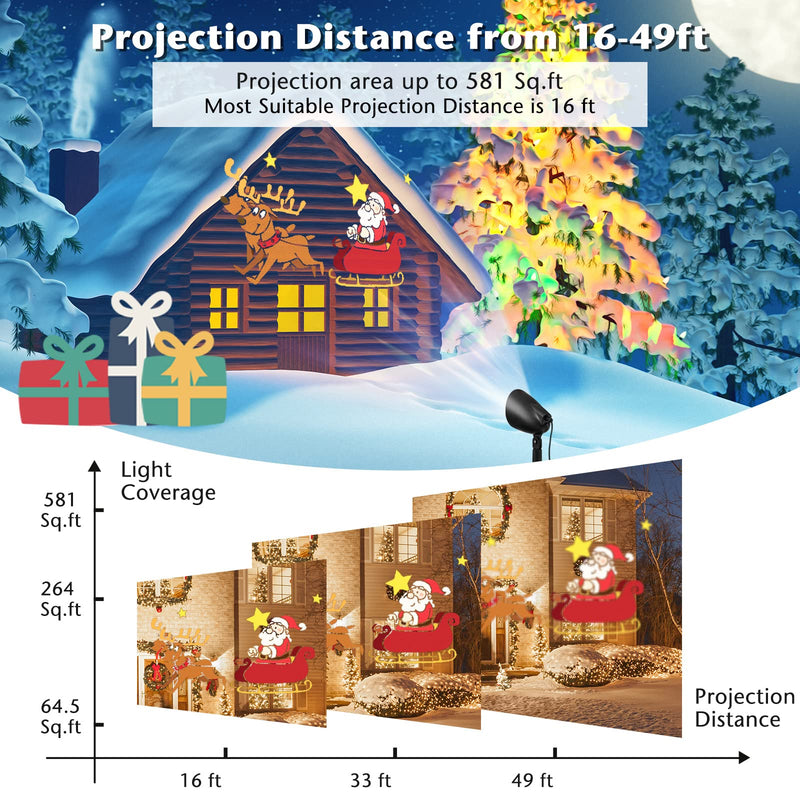 Load image into Gallery viewer, Goplus Christmas Projector Lights Outdoor | LED Santa Claus on Sleigh Projection Lamp