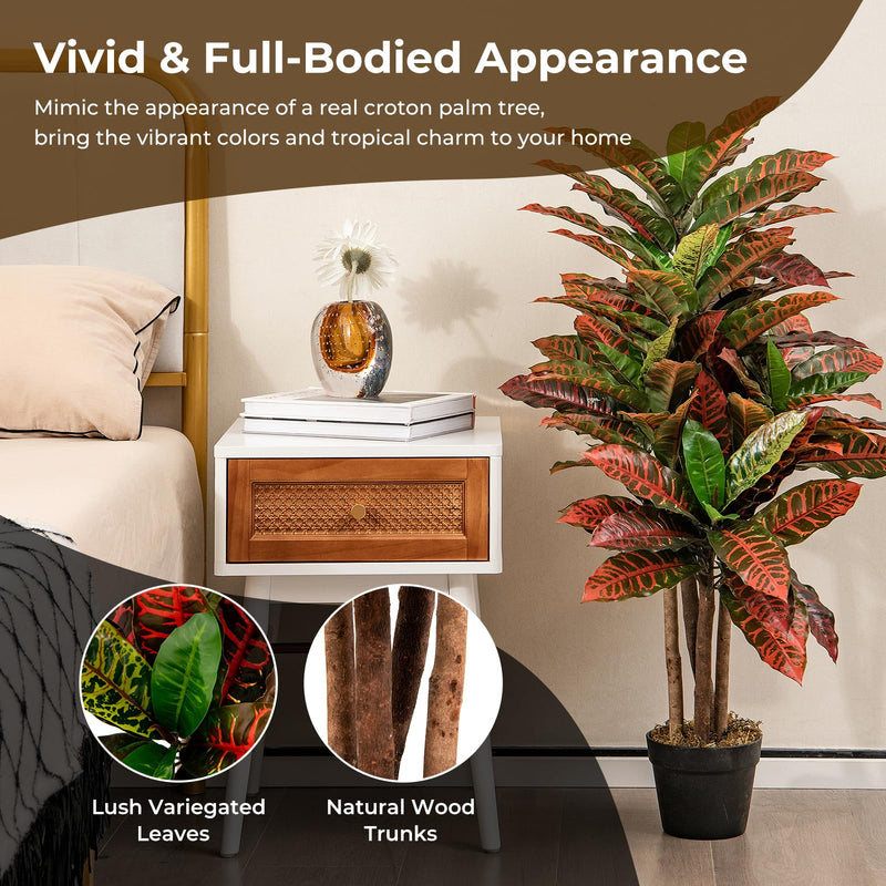 Load image into Gallery viewer, Goplus Artificial Croton Palm Tree
