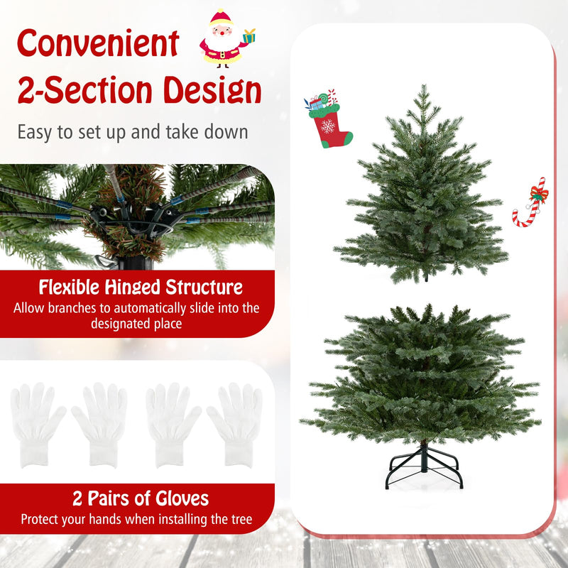 Load image into Gallery viewer, Goplus 5ft / 6ft / 7ft Pre-Lit Artificial Christmas Tree with Lush PVC & PE Tips Warm White LED Lights