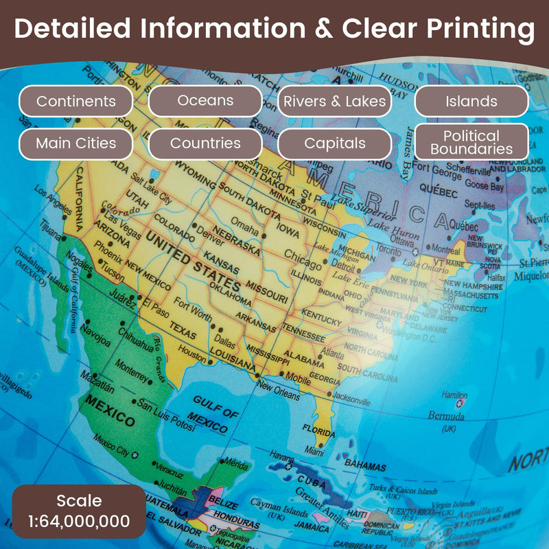 Load image into Gallery viewer, Goplus 8 Inch Night Light up Globe Lamp with Wooden Stand and HD Map for Kids Adults