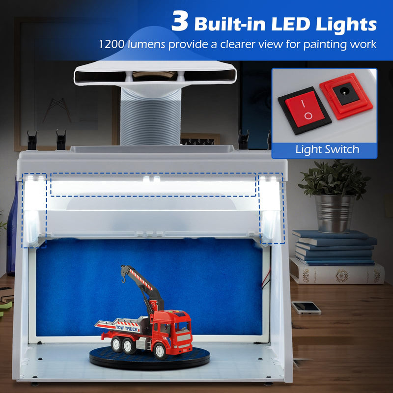 Load image into Gallery viewer, Goplus Portable Airbrush Spray Booth Kit Lighted Painting Station with 3 LED Lights