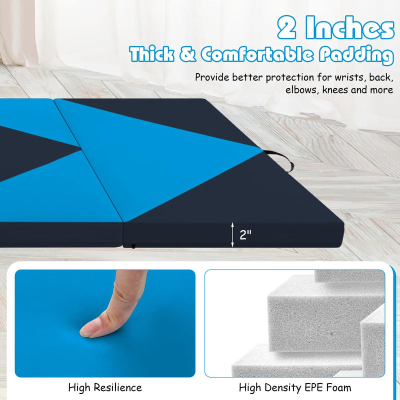 Load image into Gallery viewer, Goplus 8' x 4' x 2" Folding Tumbling Mat with Carry Handles Hook & Loop Fasteners