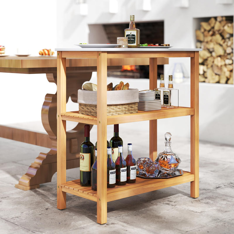 Load image into Gallery viewer, Goplus 32” x 16” x 36” 3-Tier Patio Wooden Sideboard