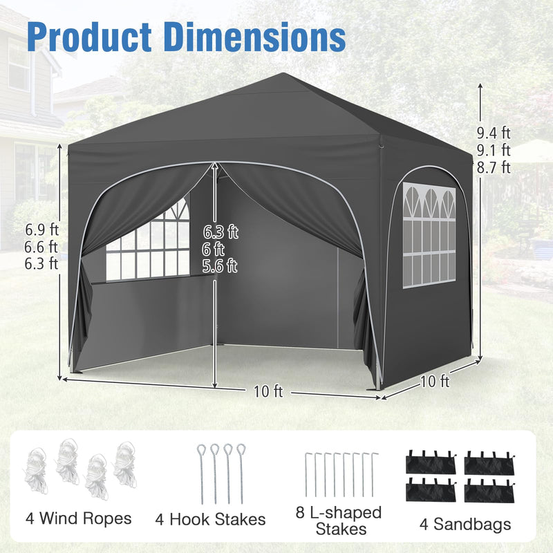 Load image into Gallery viewer, Goplus 10 X 10 FT Pop up Canopy Tent with 4 Removable Sidewall