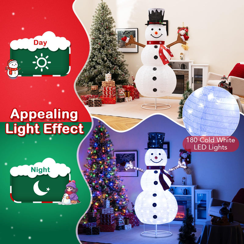 Load image into Gallery viewer, Goplus 6 FT Lighted Christmas Snowman w/ 180 Cold White LED Lights