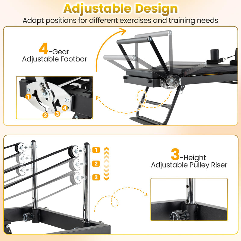 Load image into Gallery viewer, Goplus Foldable Pilates Reformer Machine for Home Gym 84" Large Pilates Equipment