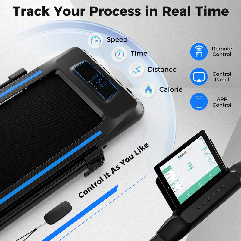 Load image into Gallery viewer, Goplus 2 in 1 Folding Treadmill with Incline, 3.0HP Walking Pad, 265lb Capacity Under Desk Treadmill with Remote Control, APP and LED Display