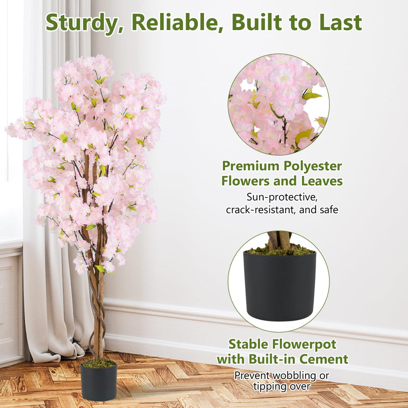 Load image into Gallery viewer, Goplus 5FT Artificial Cherry Blossom Tree