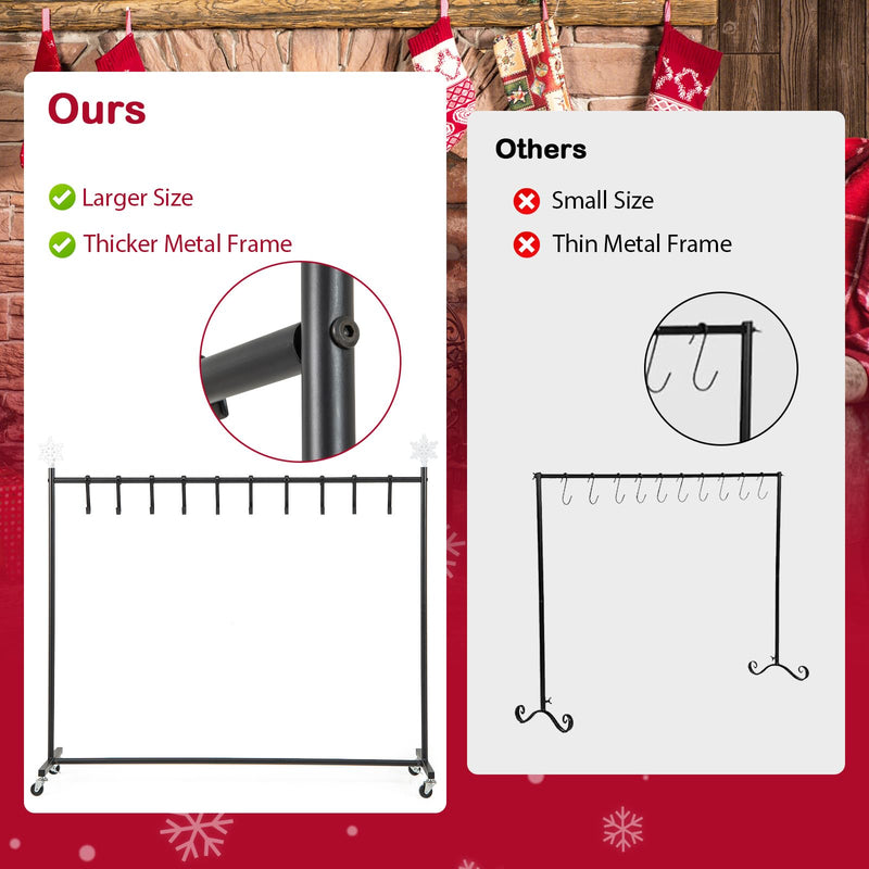 Load image into Gallery viewer, Goplus 10-Hook Christmas Stocking Holder Stand on Wheels