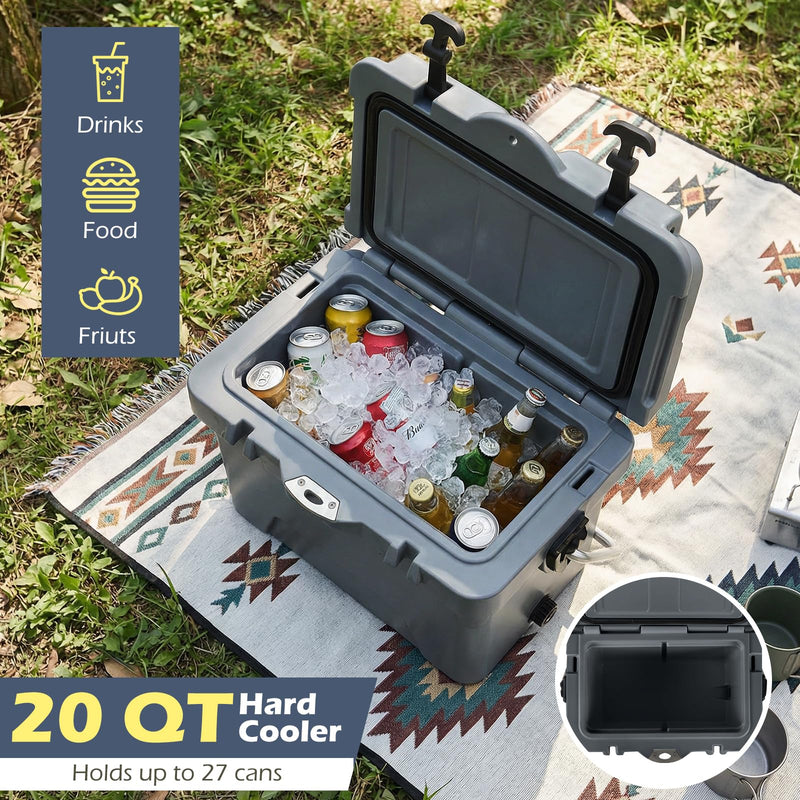 Load image into Gallery viewer, Goplus 20QT Insulated Ice Chest w/Portable Handles Cup Holders Ruler for Camping Fishing