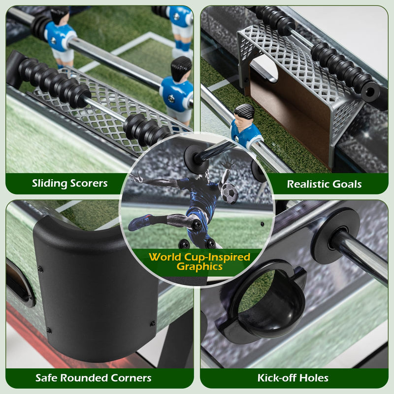 Load image into Gallery viewer, Goplus 54 Inch Full Size Foosball Table with 2 Balls 22 Players and Ergonomic Handles