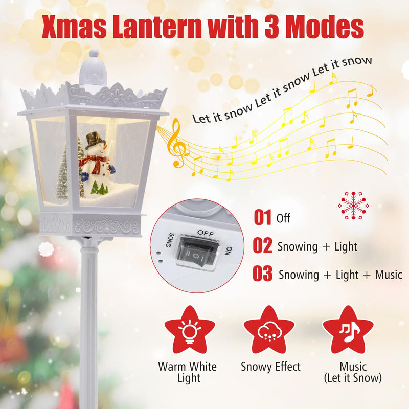 Load image into Gallery viewer, Goplus 8 ft White Musical Christmas Streetlight | Lighted Holiday Decoration for Home Yard Porch