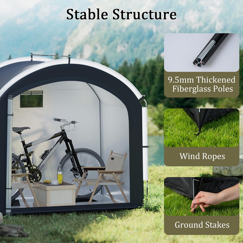 Load image into Gallery viewer, Goplus 7.2 x 4.9 FT Outdoor Bike Storage Sheds w/210D Oxford Fabric PU4000 Waterproof Cover