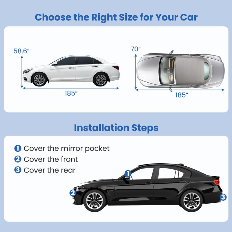 Load image into Gallery viewer, Car Cover for Automobiles 185 Inch Rain Sun UV Protection Universal Fit Sedan Toyota Corolla