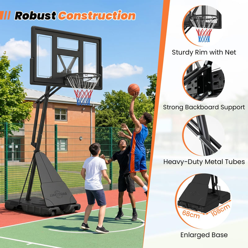 Load image into Gallery viewer, Goplus Outdoor Basketball Hoop 7.7-10 FT Height Adjustable Tool-Free Basketball Goal System