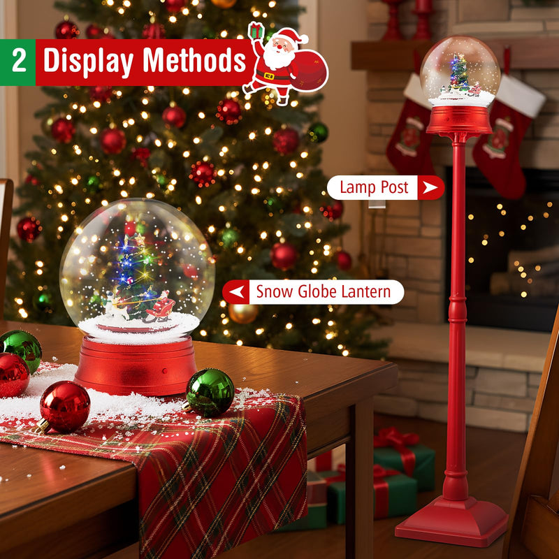 Load image into Gallery viewer, Goplus 5 Ft Christmas Snow Globe Lantern | Musical Snowy Globe Street Lamp