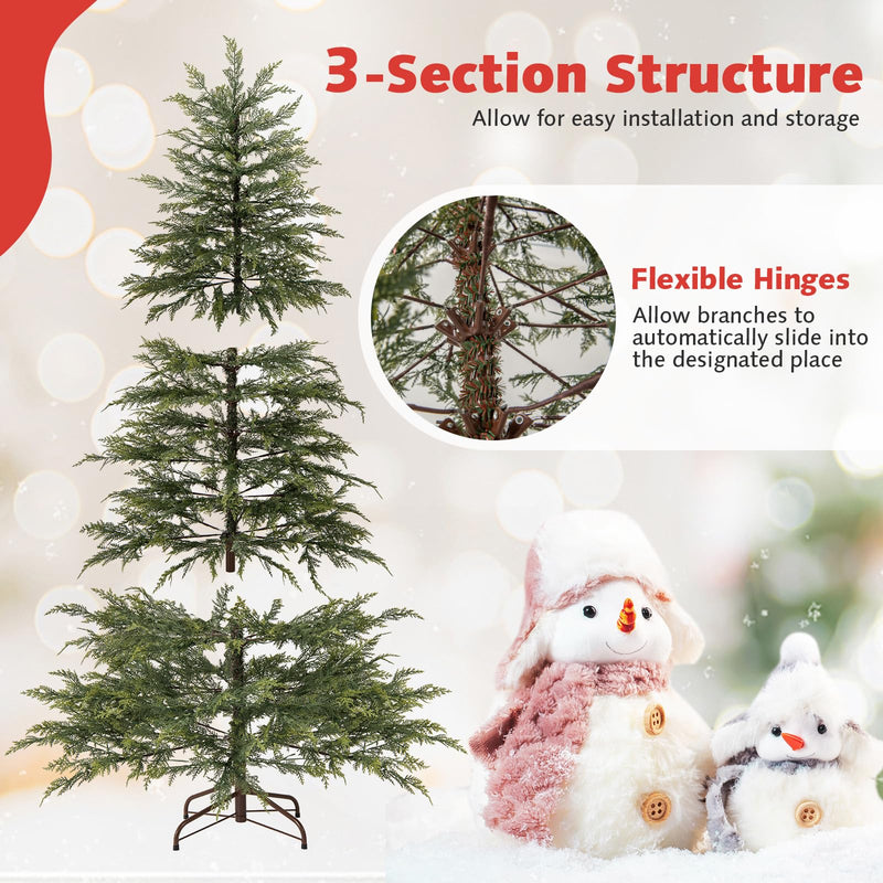 Load image into Gallery viewer, Goplus 6.5FT / 7.5FT Pre-Lit Hinged Sparse Xmas Fir Tree with Multicolored LED Lights