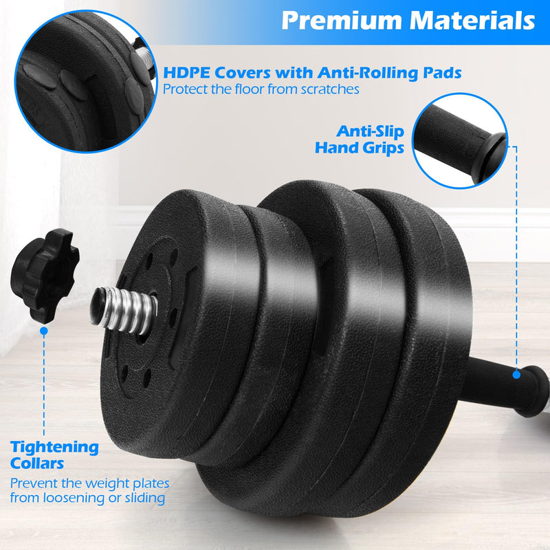 Load image into Gallery viewer, 66 Lbs Fitness Dumbbell Weight Set with Adjustable Weight Plates and Handle