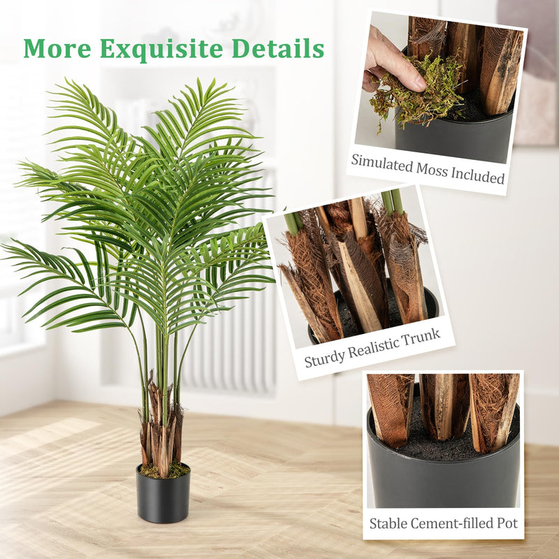 Load image into Gallery viewer, Goplus 4.2FT Tall Artificial Palm Tree with 12 PEVA Leaves (2 Pack)