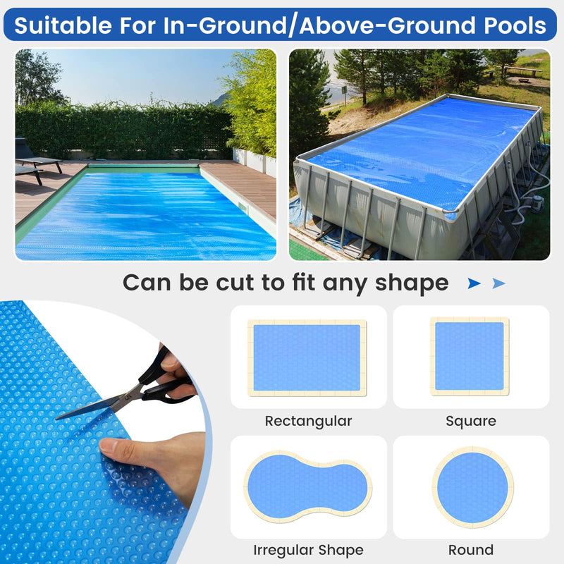 Load image into Gallery viewer, Goplus 12 x 24 FT Solar Blanket 12 Mil with Carrying Bag for In-Ground and Above-Ground Swimming Pools