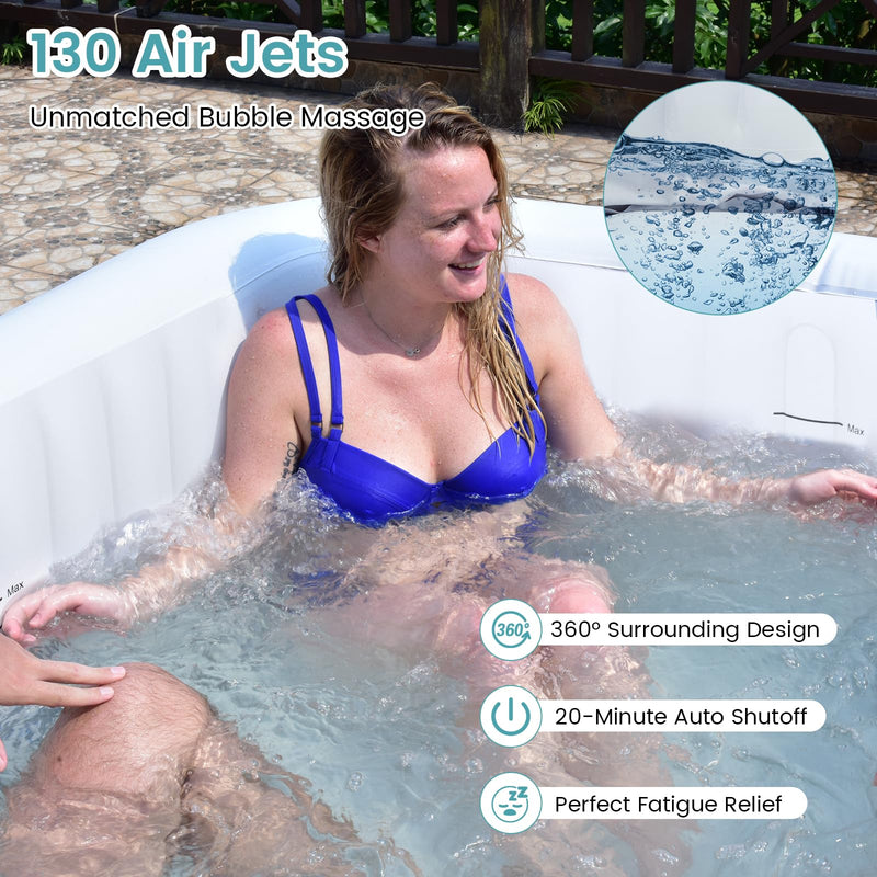 Load image into Gallery viewer, Goplus Inflatable Hot Tub, Blowup Pool Hottub, Portable Outdoor Water SPA