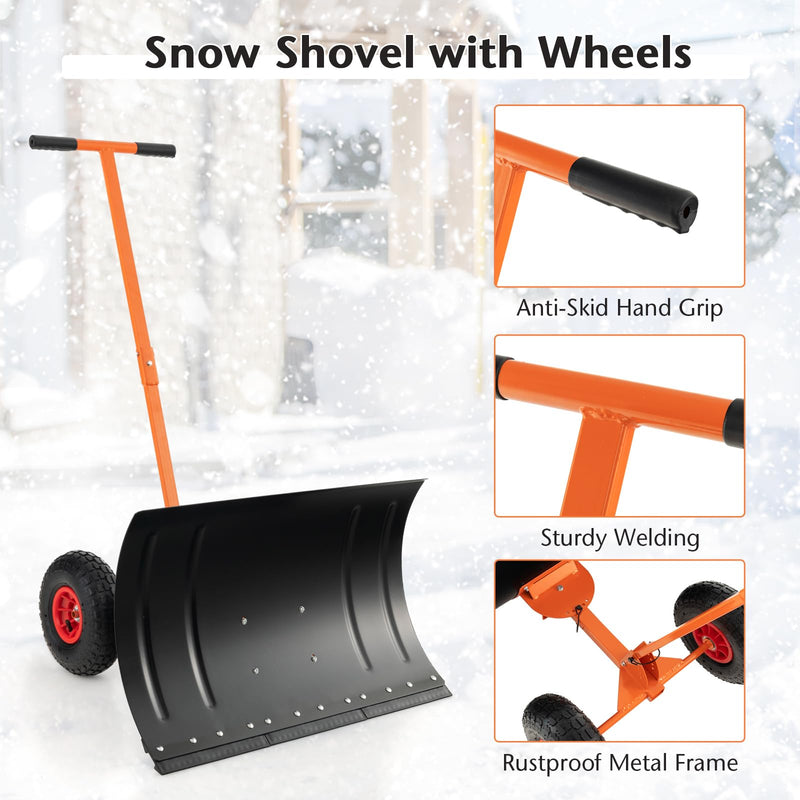 Load image into Gallery viewer, Goplus 29" Snow Shovel with Wheels