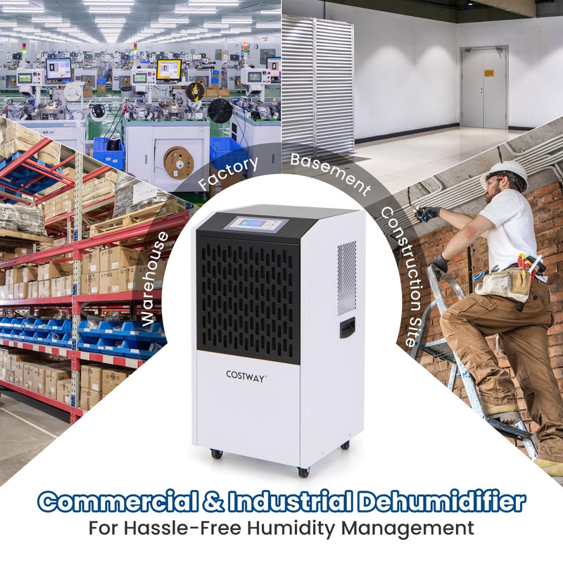 Load image into Gallery viewer, 250 Pints Commercial Dehumidifier with Drain Hose, Industrial Heavy Duty Dehumidifier