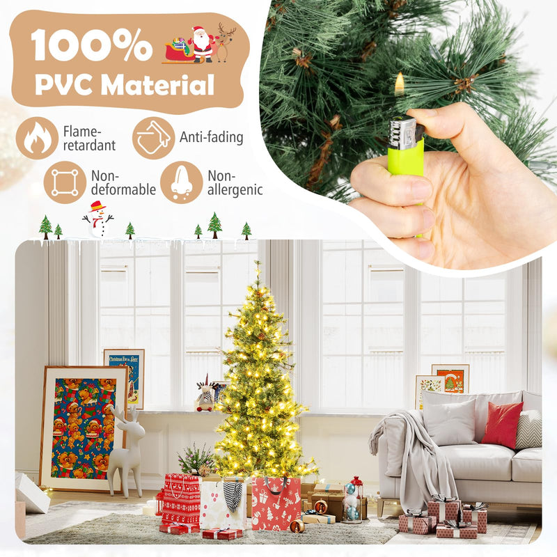 Load image into Gallery viewer, Goplus Cashmere Christmas Tree with Pine Needles LED Lights with Bulb Cover