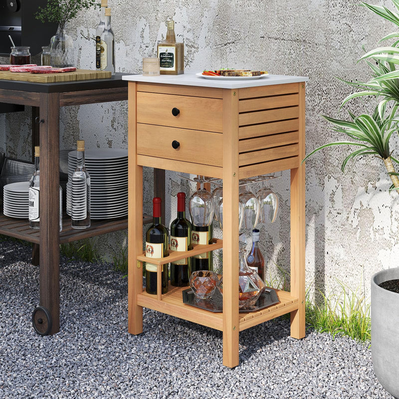 Load image into Gallery viewer, Goplus Outdoor Bar Buffet Sideboard for Backyard Garden Deck Corner