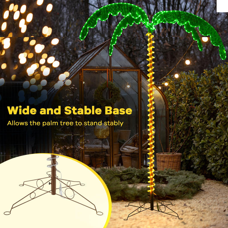 Load image into Gallery viewer, Goplus 7.5 FT Lighted Palm Tree, Tropical Christmas Tree with 332 LED Lights
