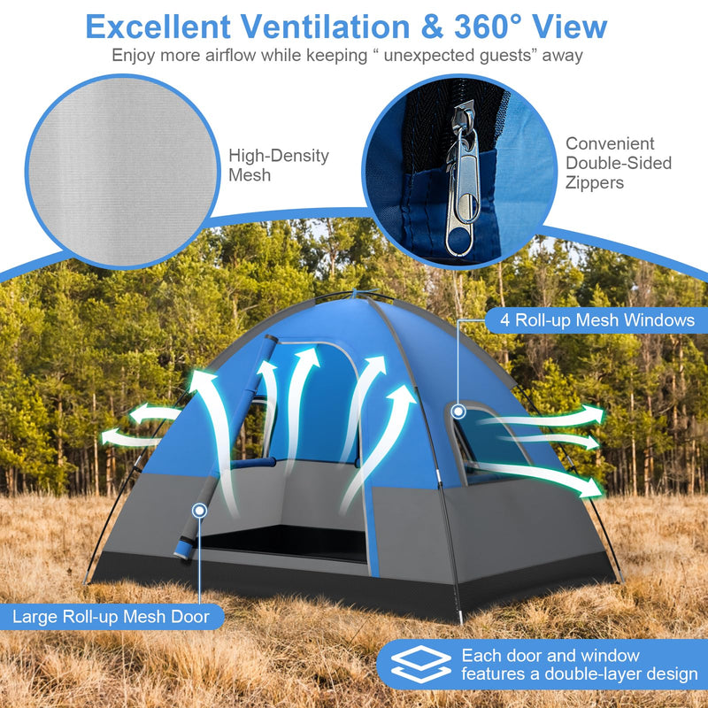 Load image into Gallery viewer, Goplus Camping Tent for 2-3 People, Waterproof & Windproof Family Dome Tent w/Removable Rainfly