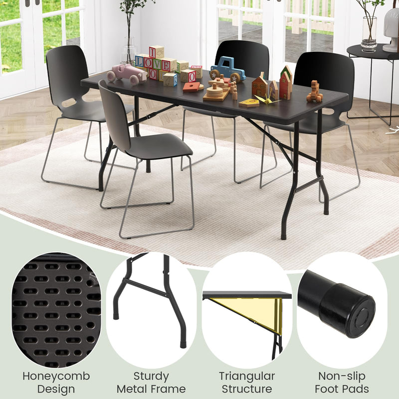 Load image into Gallery viewer, Goplus 5ft Heavy-Duty Rectangular Folding Table with Handle