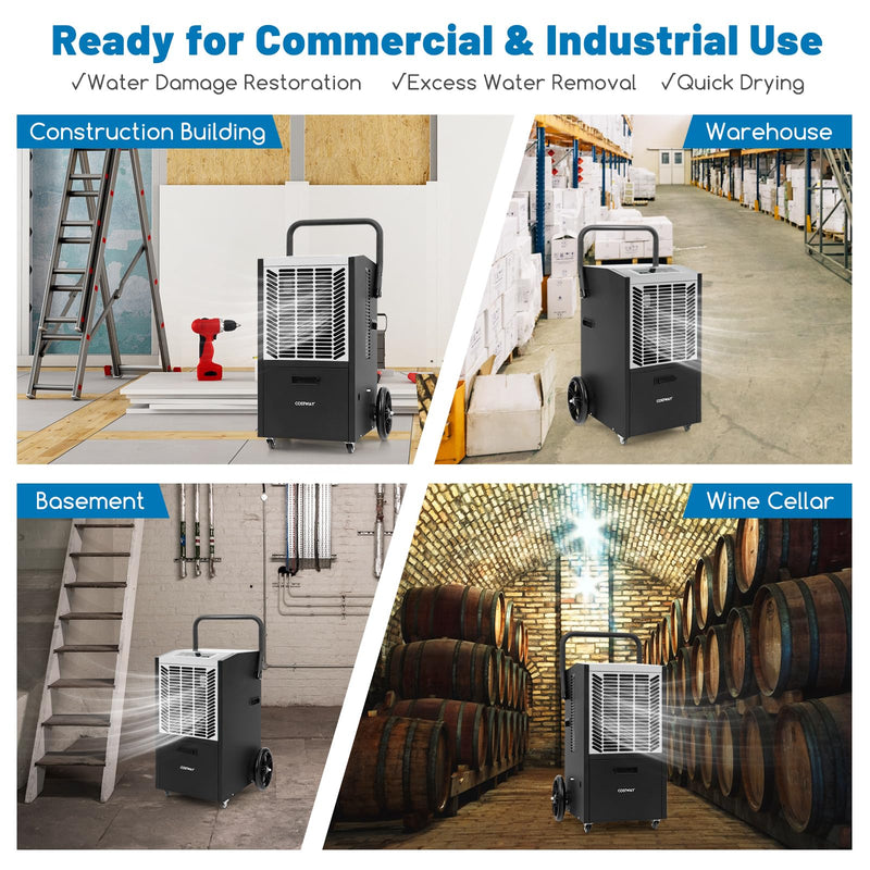 Load image into Gallery viewer, 163 Pints Commercial Dehumidifier, 4500 Sq.Ft Dehumidifier with Pump & Drain Hose