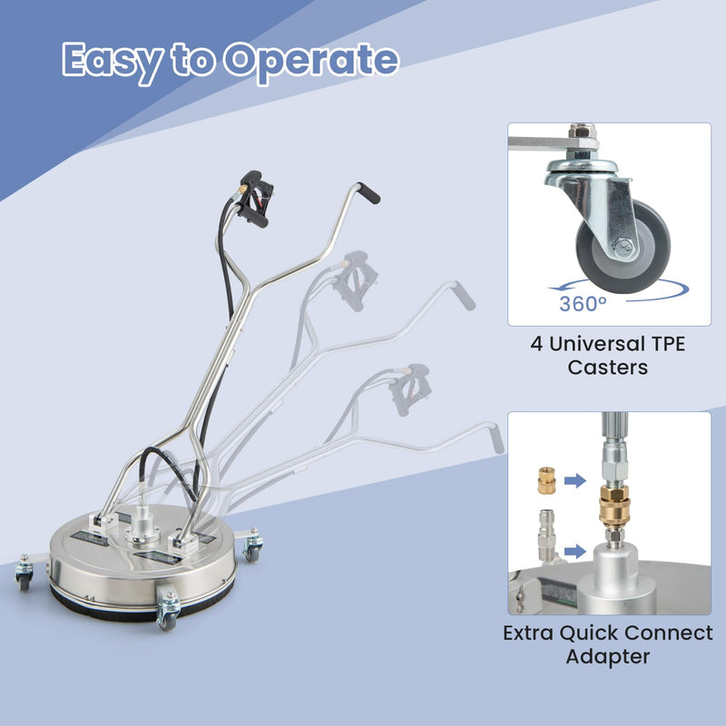 Load image into Gallery viewer, Goplus 20" Pressure Washer Surface Cleaner with 4 Wheels, Dual Handle, Stainless Steel Housing