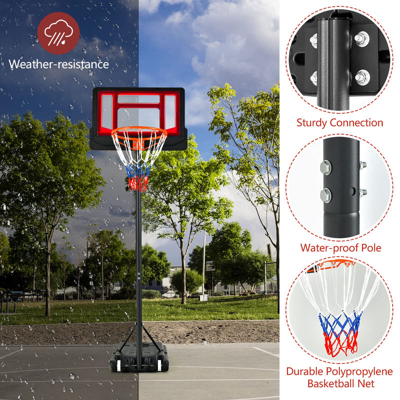 Load image into Gallery viewer, Goplus Portable Basketball Hoop, Basketball Goal with 4.3 FT-8.2 FT Adjustable Height