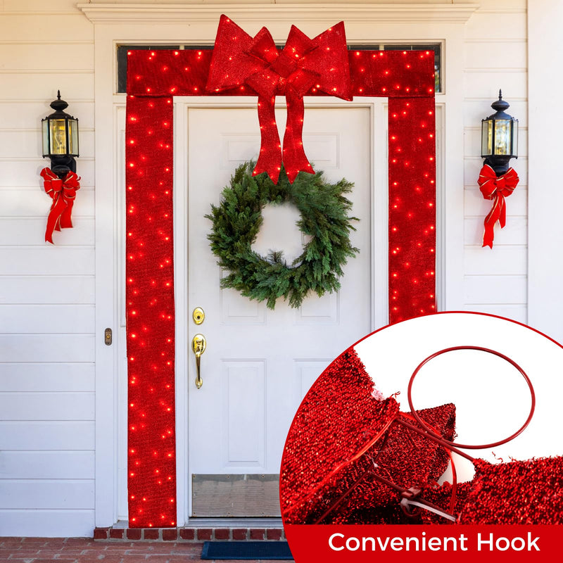 Load image into Gallery viewer, Goplus Lighted Christmas Doorway Arch, Light-up Xmas Decoration with 240 LED Lights