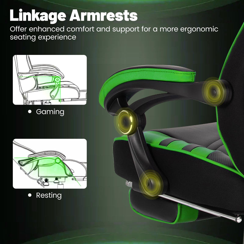 Load image into Gallery viewer, Goplus Gaming Chair, Computer Chair with Footrest and Lumbar Support