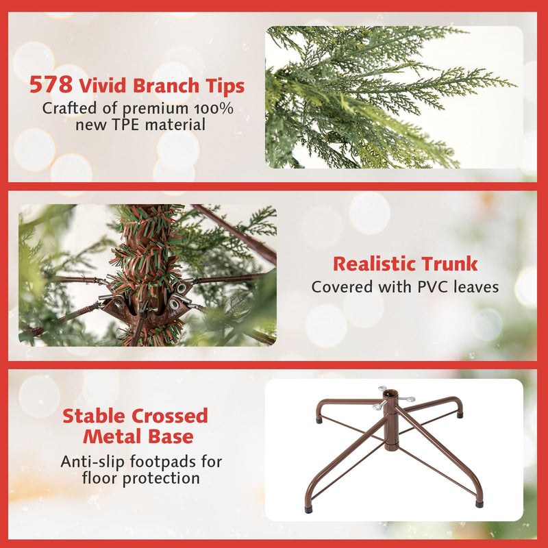 Load image into Gallery viewer, Goplus 6.5FT / 7.5FT Pre-Lit Hinged Sparse Xmas Fir Tree with Multicolored LED Lights