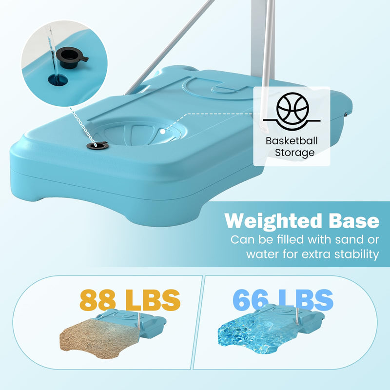 Load image into Gallery viewer, Goplus Poolside 3.1-4.1 FT Adjustable Height Basketball Goal with 32" Shatterproof Backboard