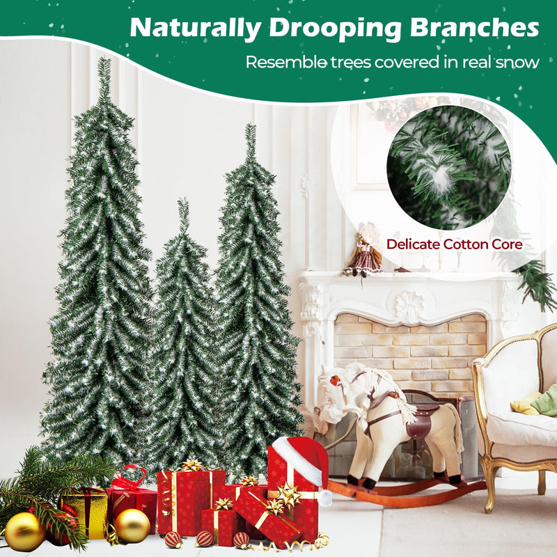 Load image into Gallery viewer, Goplus 4' 5' 6' Pre-Lit Artificial Christmas Tree Set of 3 with Drooping Branches