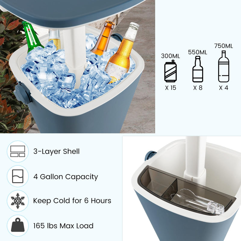 Load image into Gallery viewer, Goplus Cooler Table, Portable 4 Gallon All-Weather Beer and Wine Table Cooler with Handle